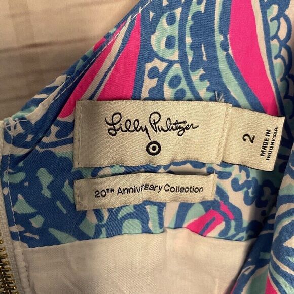 Lilly Pulitzer Target 20th Anniversary Lace Trim Mini Shift Dress Women Size 2 - Picture 2 of 14